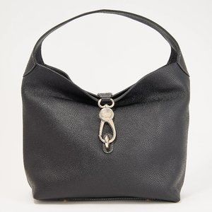 Dooney & Bourke Black Pebble Leather Logo Lock Shoulder Bag